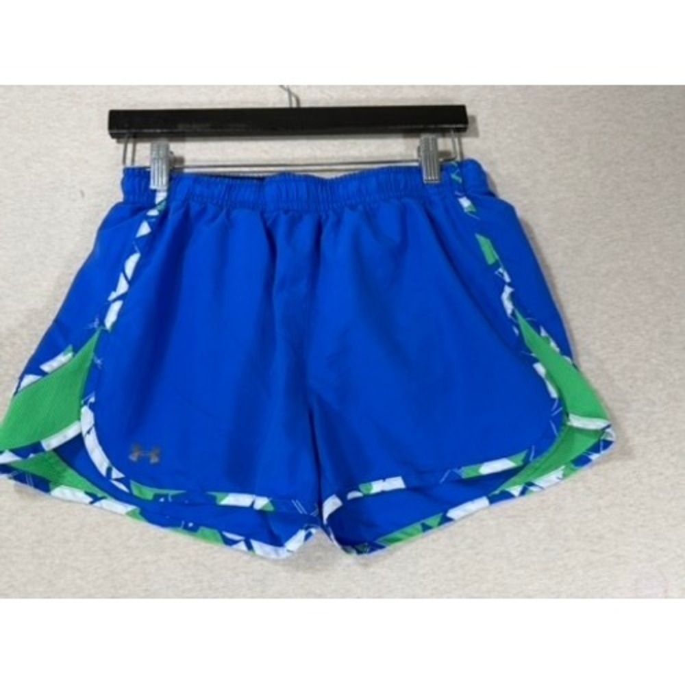Under Armour Running Shorts Womens‎ Small Blue HeatGear Semi-Fitted Excellent